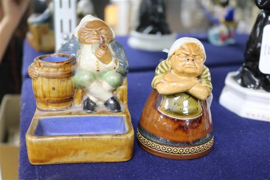 A Royal Doulton Votes for Women figure and a Doulton match holder tallest 9cm